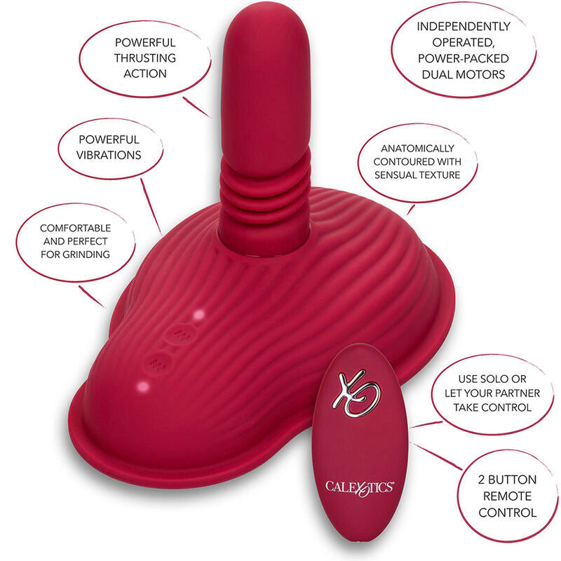 CALEXOTICS - RIDER MASSAGER DOUBLE MOTOR REMOTE CONTROL RED - NOCTURNA DESIRES