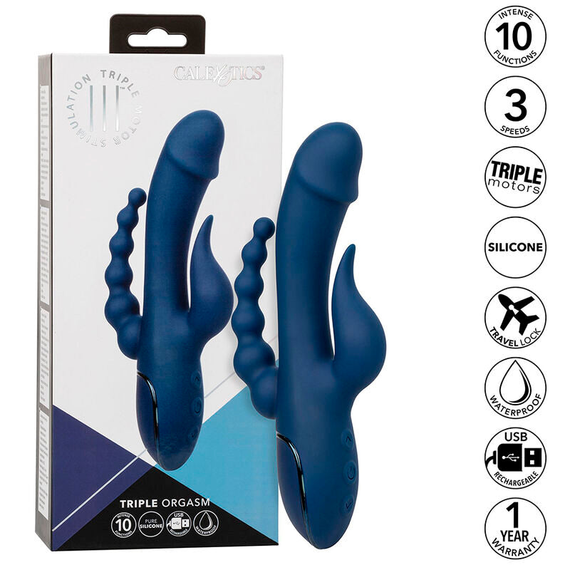 CALEXOTICS - VIBRATOR TRIPLE ORGASM BLUE - NOCTURNA DESIRES