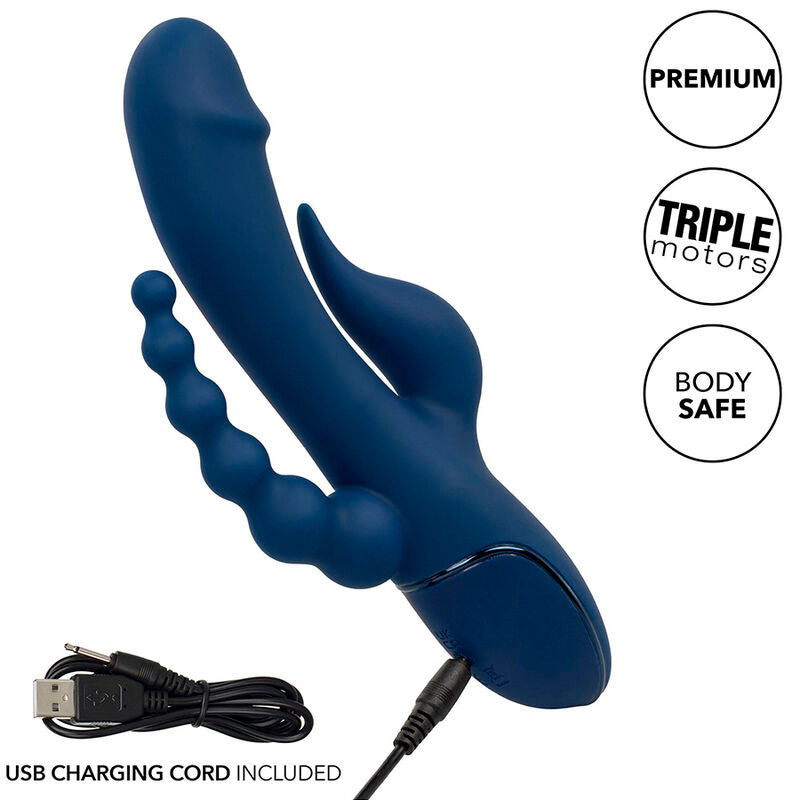 CALEXOTICS - VIBRATOR TRIPLE ORGASM BLUE - NOCTURNA DESIRES