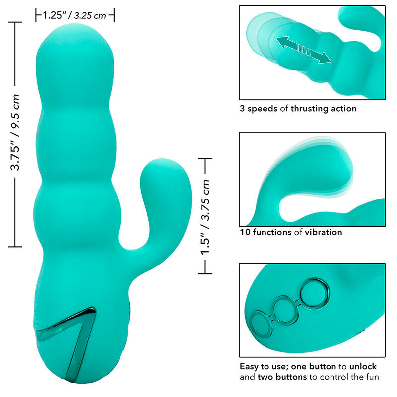 CALEXOTICS - DEL MAR DIVA VIBRATOR RABBIR AQUA GREEN BY CALIFORNIA DREAMING - NOCTURNA DESIRES