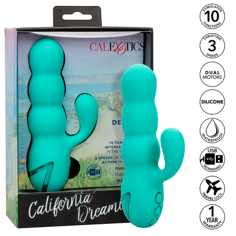 CALEXOTICS - DEL MAR DIVA VIBRATOR RABBIR AQUA GREEN BY CALIFORNIA DREAMING - NOCTURNA DESIRES