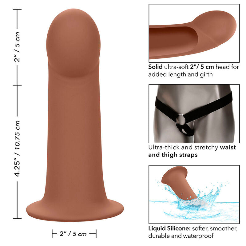 CALEXOTICS - PERFORMANCE MAXX EXTENSION WITH HARNESS BROWN SKIN - NOCTURNA DESIRES