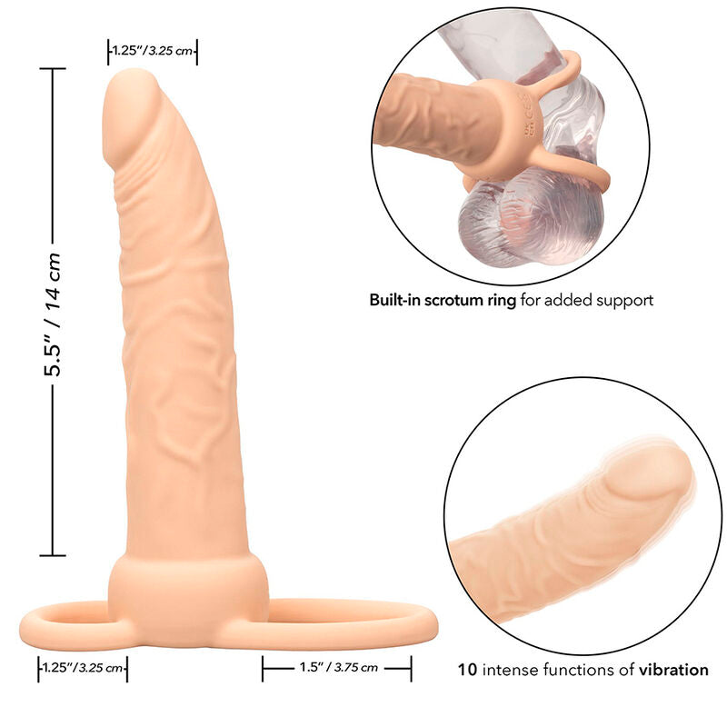 CALEXOTICS - PERFORMANCE MAXX RECHARGABLE DUAL PENETRATOR LIGHT SKIN - NOCTURNA DESIRES