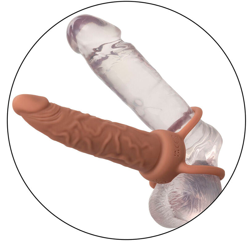 CALEXOTICS - PERFORMANCE MAXX RECHARGABLE DUAL PENETRATOR BROWN SKIN - NOCTURNA DESIRES