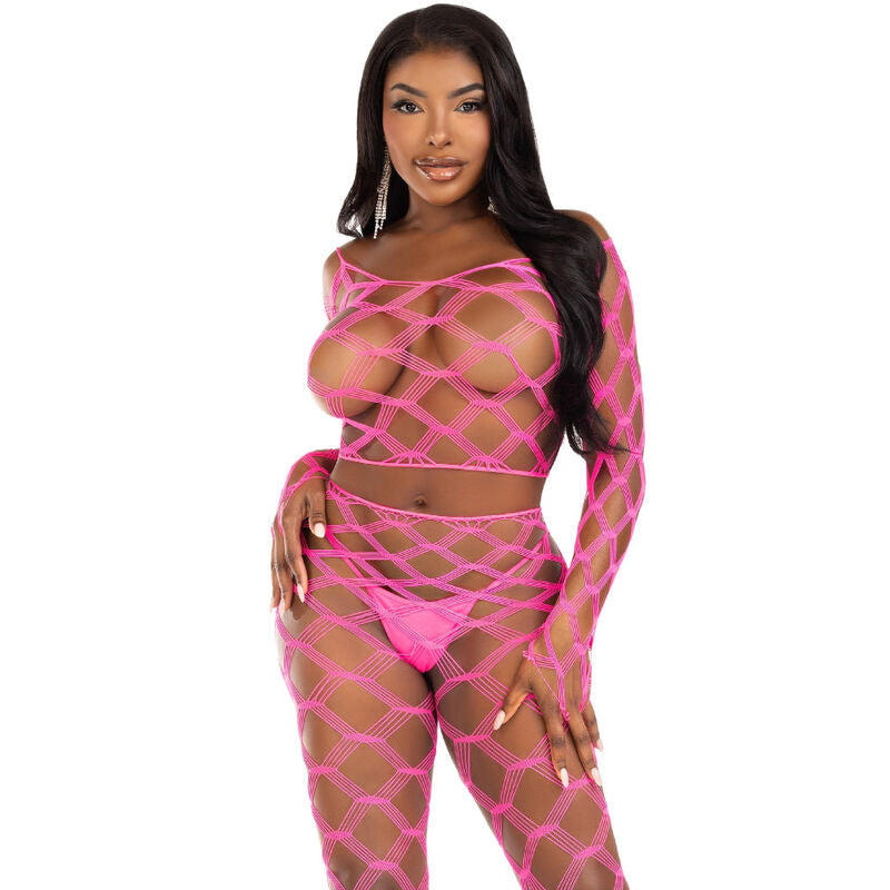 LEG AVENUE - TOP & LEGGINS HARDCORE FUCHSIA - NOCTURNA DESIRES