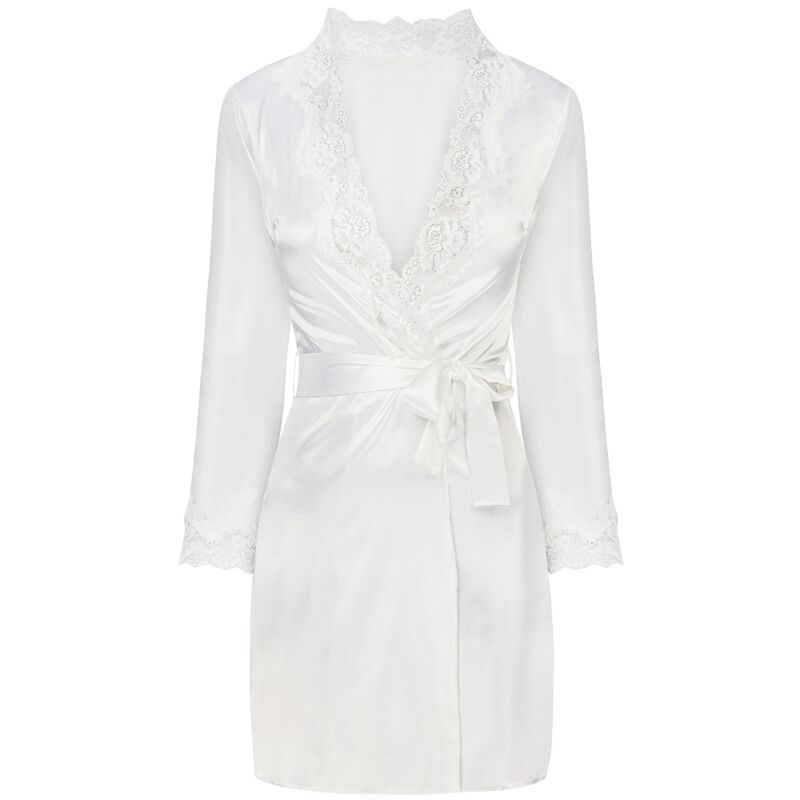 LIVCO CORSETTI FASHION - JACQUELINE LC 90249 DRESSING GOWN + SHIRT + PANTY ECRU L/XL - NOCTURNA DESIRES