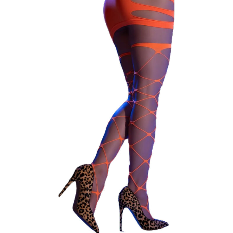 CHILIROSE - CR 4706 CABARET TIGHTS ORANGE S/M - NOCTURNA DESIRES