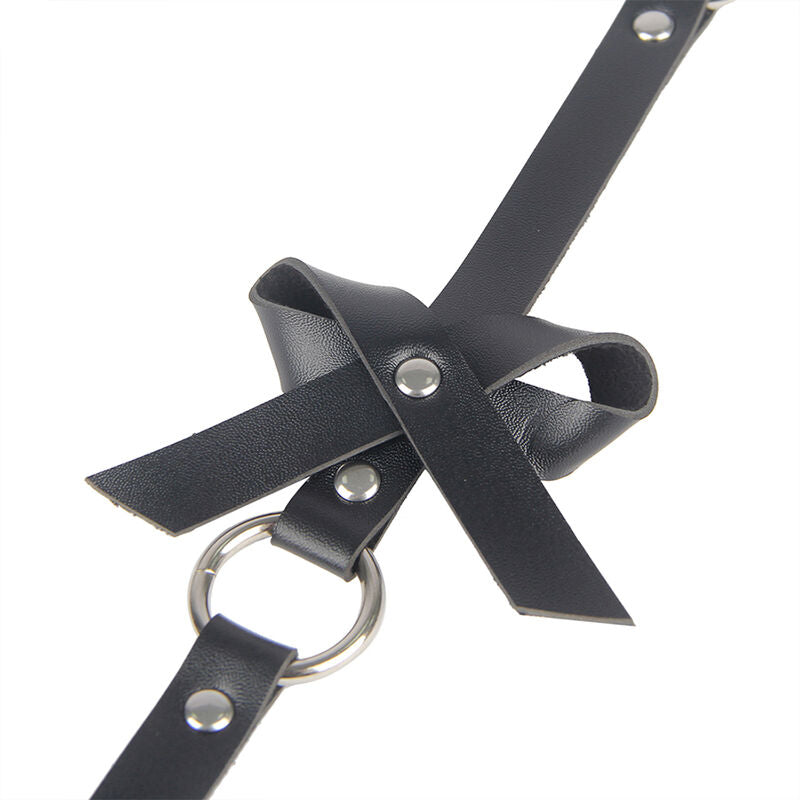 SUBBLIME - LEATHER CHAINLEG HARNESS BLACK ONE SIZE - NOCTURNA DESIRES