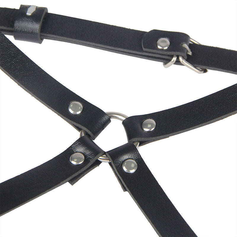 SUBBLIME - LEATHER WAIST AND LEG HARNESS BLACK ONE SIZE - NOCTURNA DESIRES