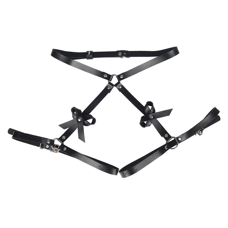 SUBBLIME - LEATHER WAIST AND LEG HARNESS BLACK ONE SIZE - NOCTURNA DESIRES