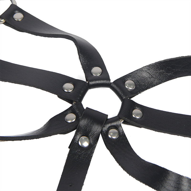 SUBBLIME - BODY HARNESS ADJUSTABLE STRAPS LEATHER BLACK ONE SIZE - NOCTURNA DESIRES