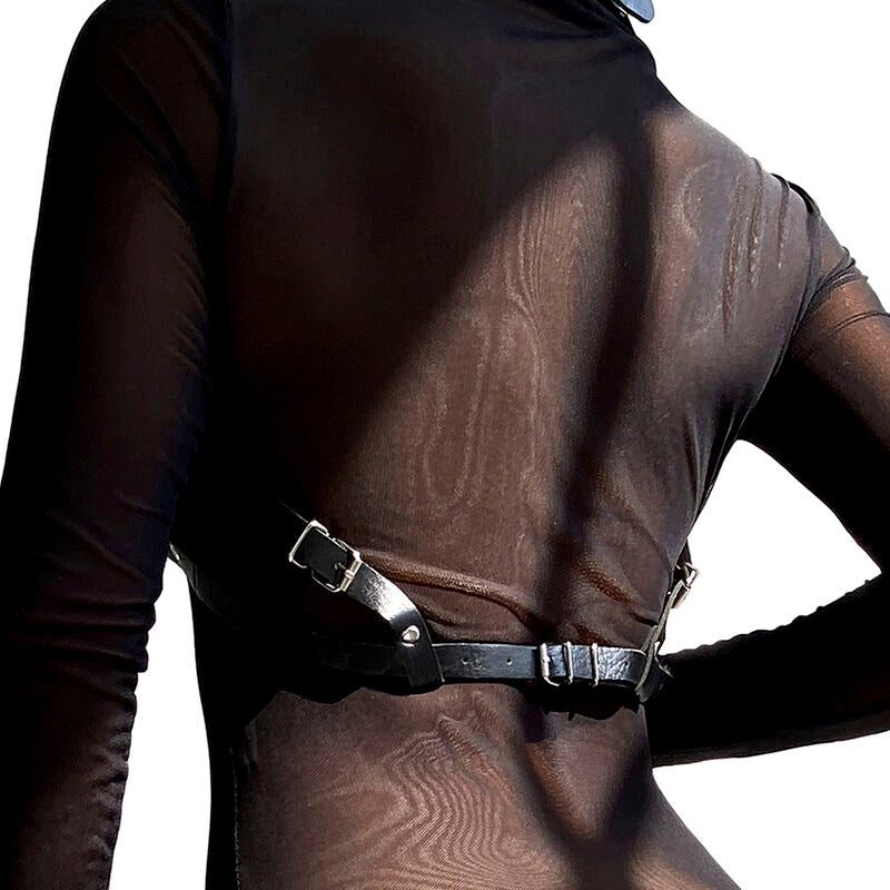 SUBBLIME - LEATHER CHEST HARNESS BLACK ONE SIZE - NOCTURNA DESIRES