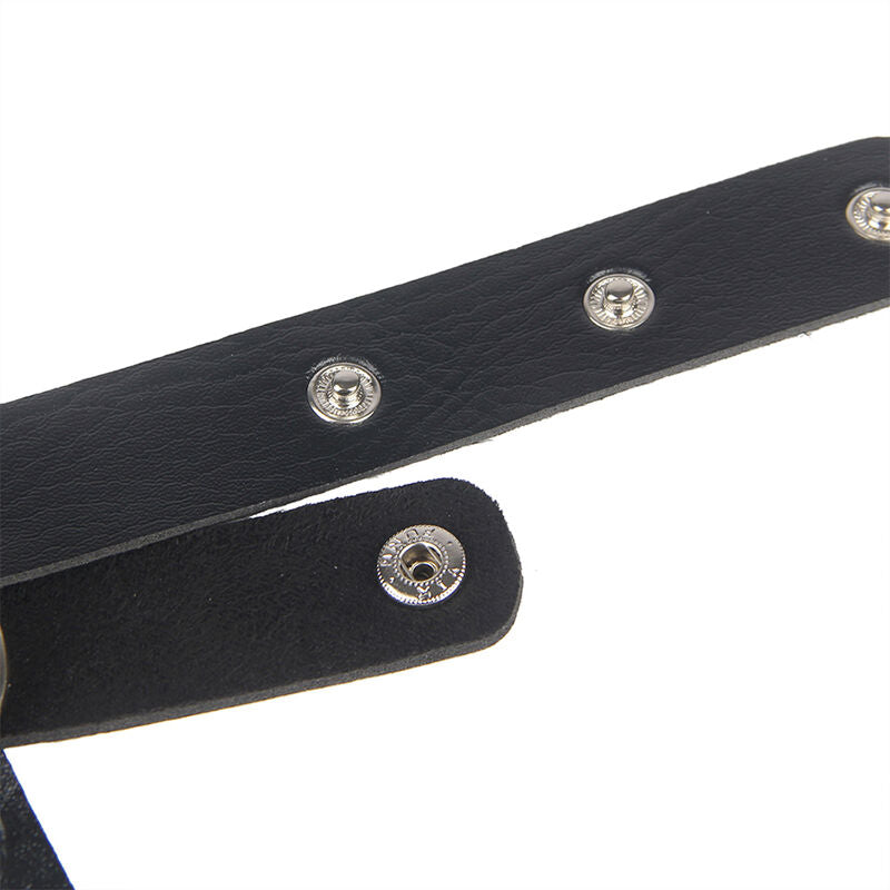 SUBBLIME - CHEST HARNESS LEATHER CHAINS BLACK ONE SIZE - NOCTURNA DESIRES