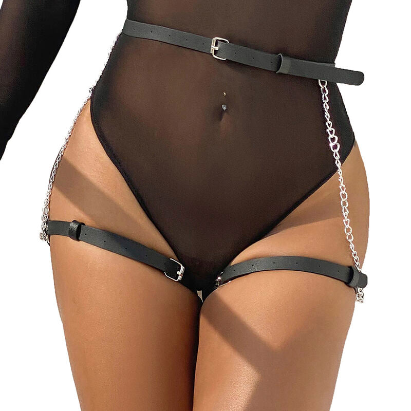 SUBBLIME - LEATHER BELT HARNESS BLACK ONE SIZE - NOCTURNA DESIRES