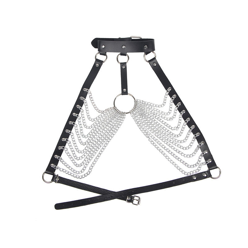 SUBBLIME - CHEST HARNESS WITH BIG RING CHAINS ONE SIZE - NOCTURNA DESIRES