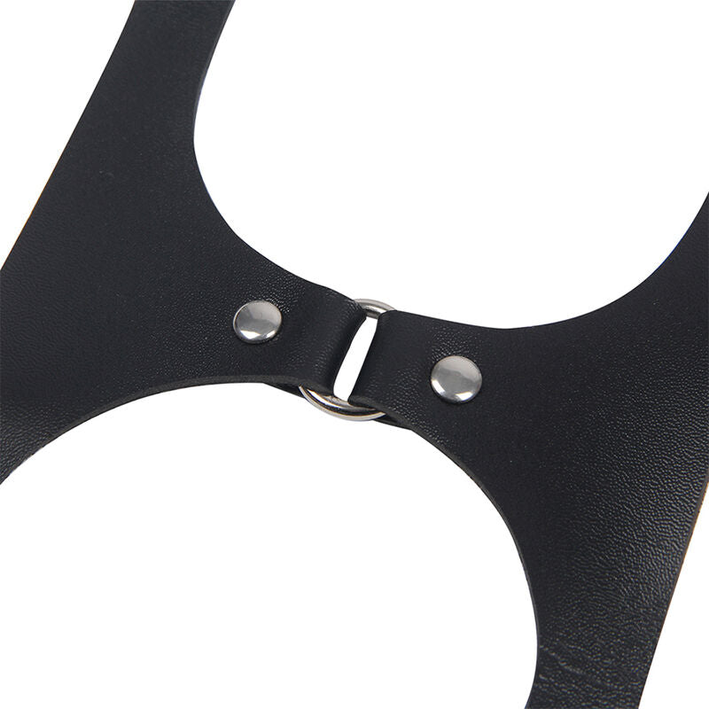 SUBBLIME - FULL BODY HARNESS WITH LEATHER BUCKLES BLACK ONE SIZE - NOCTURNA DESIRES