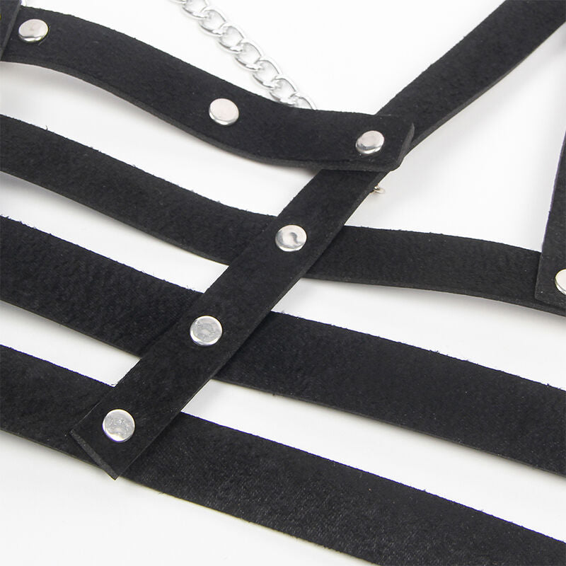 SUBBLIME - CORSET HARNESS WITH CHAINDETAIL ONE SIZE - NOCTURNA DESIRES