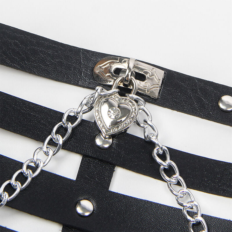 SUBBLIME - CORSET HARNESS WITH CHAINDETAIL ONE SIZE - NOCTURNA DESIRES