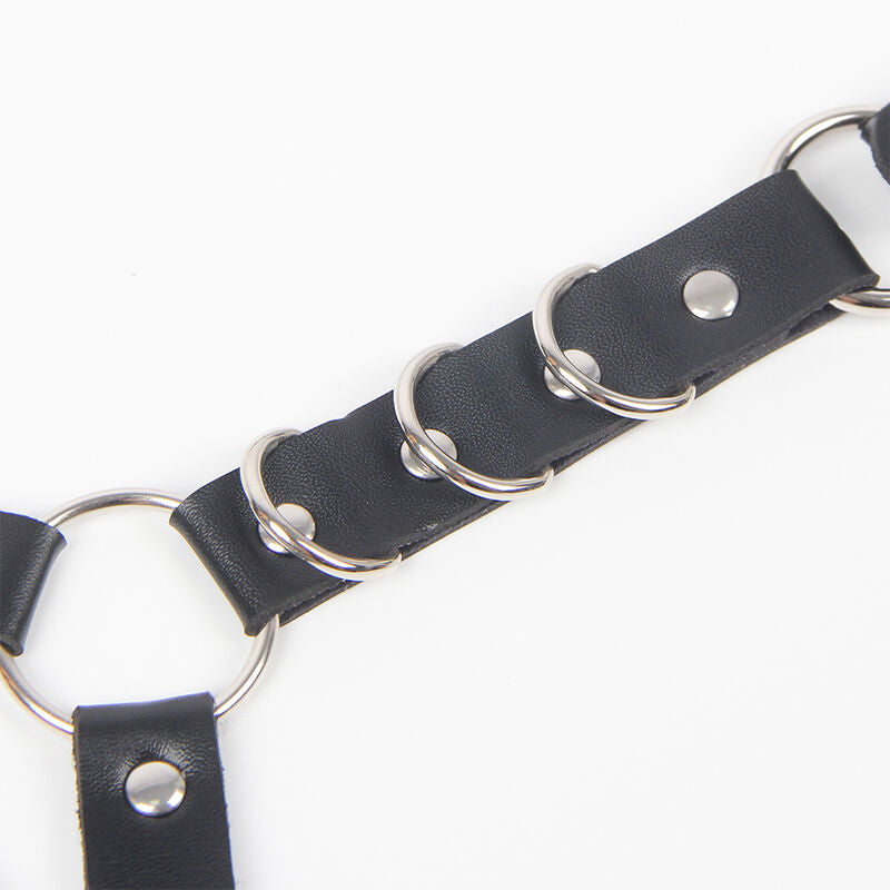 SUBBLIME - BELT AND GARTER HARNESS WITH RINGS AND CHAINDETAIL ONE SIZE - NOCTURNA DESIRES