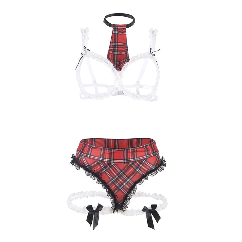 SUBBLIME - SEXY SCHOOLGIRL COSTUME WITH BRA L/XL - NOCTURNA DESIRES