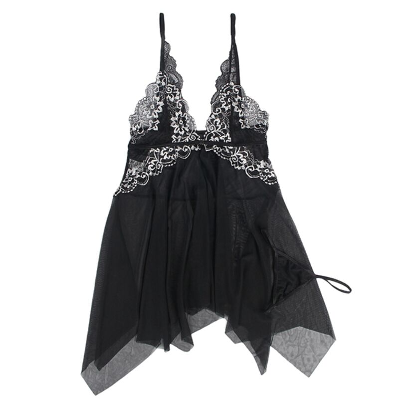 SUBBLIME - BABYDOLL FABRIC TULLE CHEST LACE S/M - NOCTURNA DESIRES