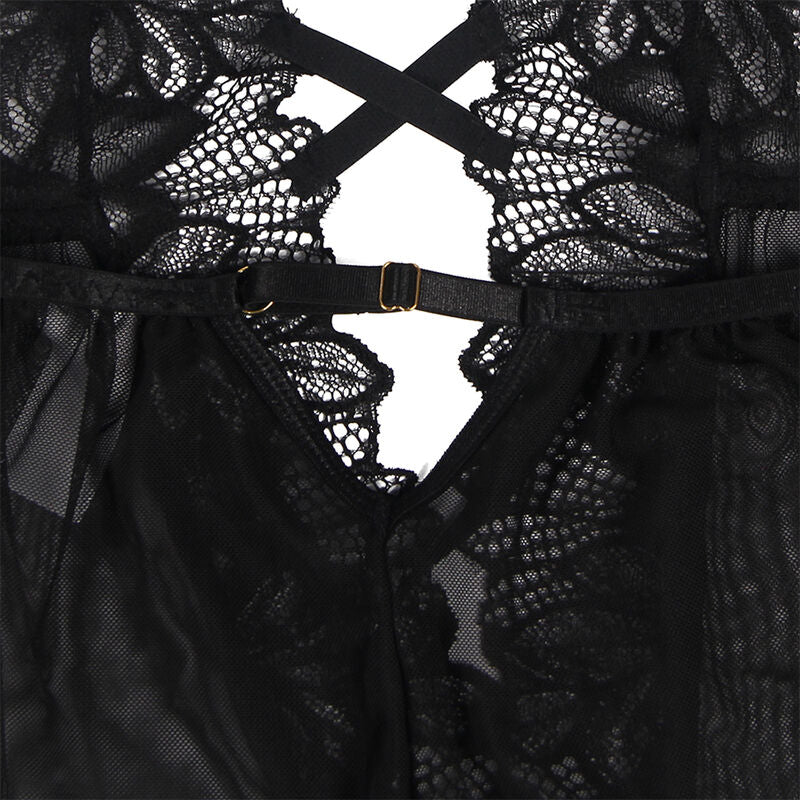SUBBLIME - TEDDY HALTER NECK BARE BACK LACE BLACK S/M - NOCTURNA DESIRES