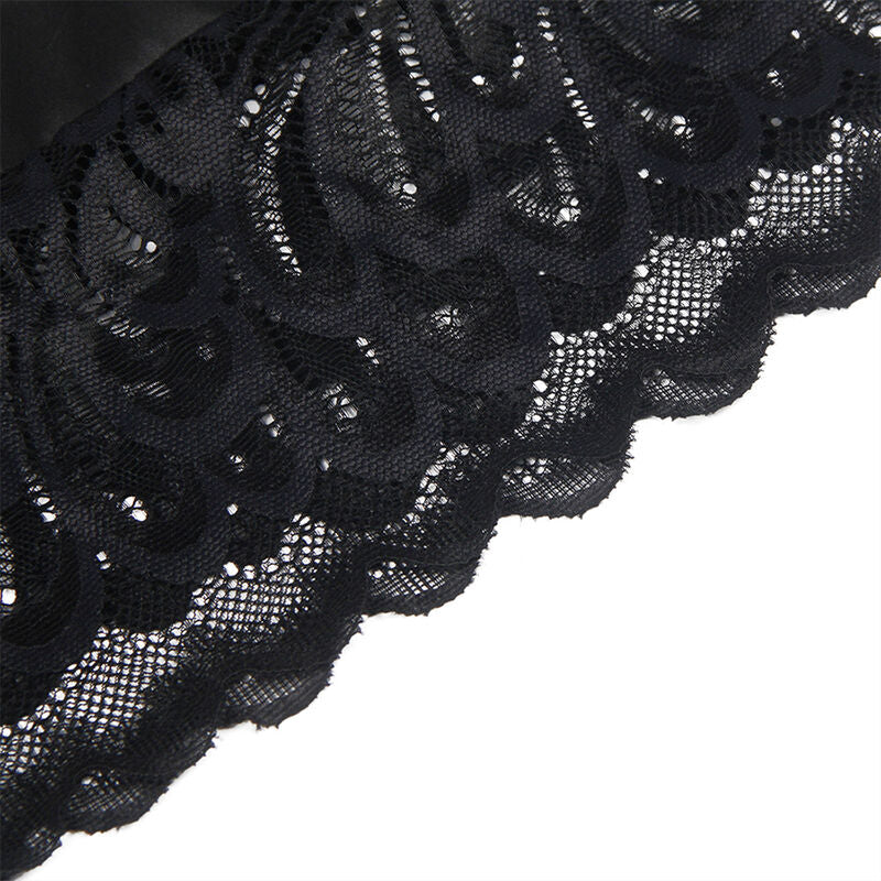 SUBBLIME - BABYDOLL WITH FLORAL PRINT CHEST BLACK L/XL - NOCTURNA DESIRES
