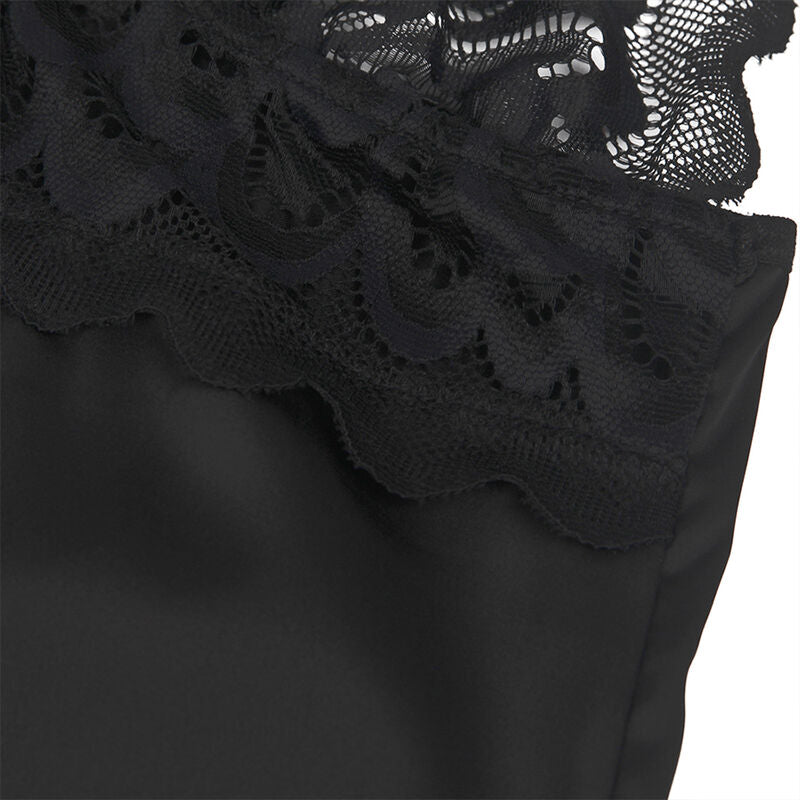 SUBBLIME - BABYDOLL WITH FLORAL PRINT CHEST BLACK L/XL - NOCTURNA DESIRES