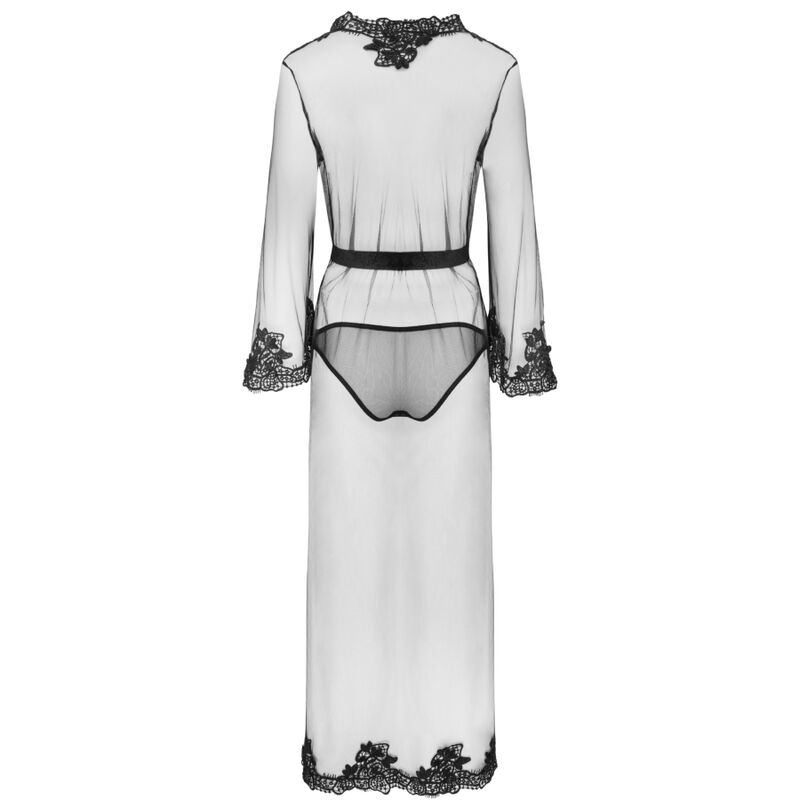 LIVCO CORSETTI FASHION - NOKINA LC XG055 DRESSIN G GOWN + PANTY BLACK ONE SIZE - NOCTURNA DESIRES
