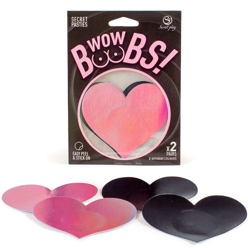 SECRET PLAY - WOW BOOBS! HEART NIPPLE COVERS - NOCTURNA DESIRES