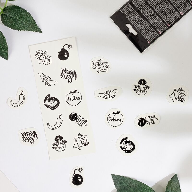SECRET PLAY - SET OF 10 SPICY COLLECTION TEMPORARY TATTOOS - NOCTURNA DESIRES