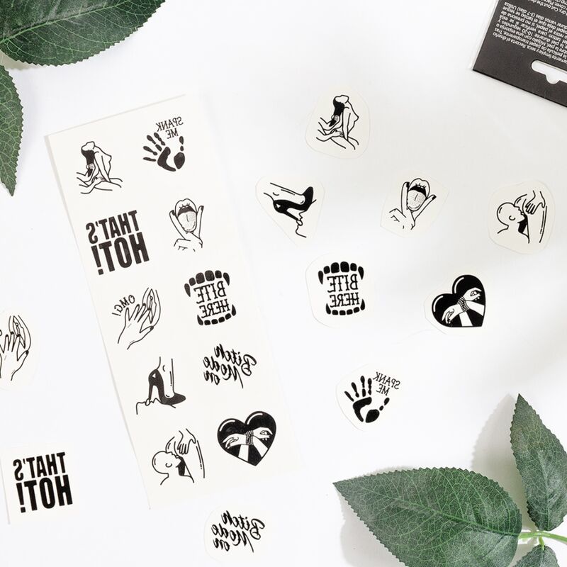 SECRET PLAY - SET OF 10 TEMPORARY TATTOOS KINKY COLLECTION - NOCTURNA DESIRES
