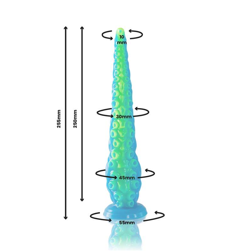 EPIC - SCYLLA FLUORESCENT THIN TENTACLE DILDO SMALL SIZE - NOCTURNA DESIRES
