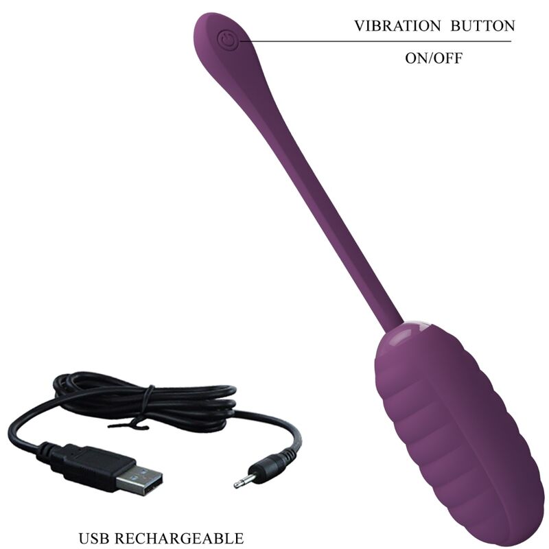 PRETTY LOVE - CASPER PURPLE RECHARGEABLE VIBRATING EGG - NOCTURNA DESIRES