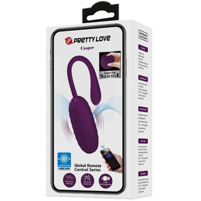 PRETTY LOVE - CASPER PURPLE RECHARGEABLE VIBRATING EGG - NOCTURNA DESIRES