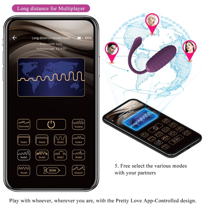 PRETTY LOVE - CASPER PURPLE RECHARGEABLE VIBRATING EGG - NOCTURNA DESIRES