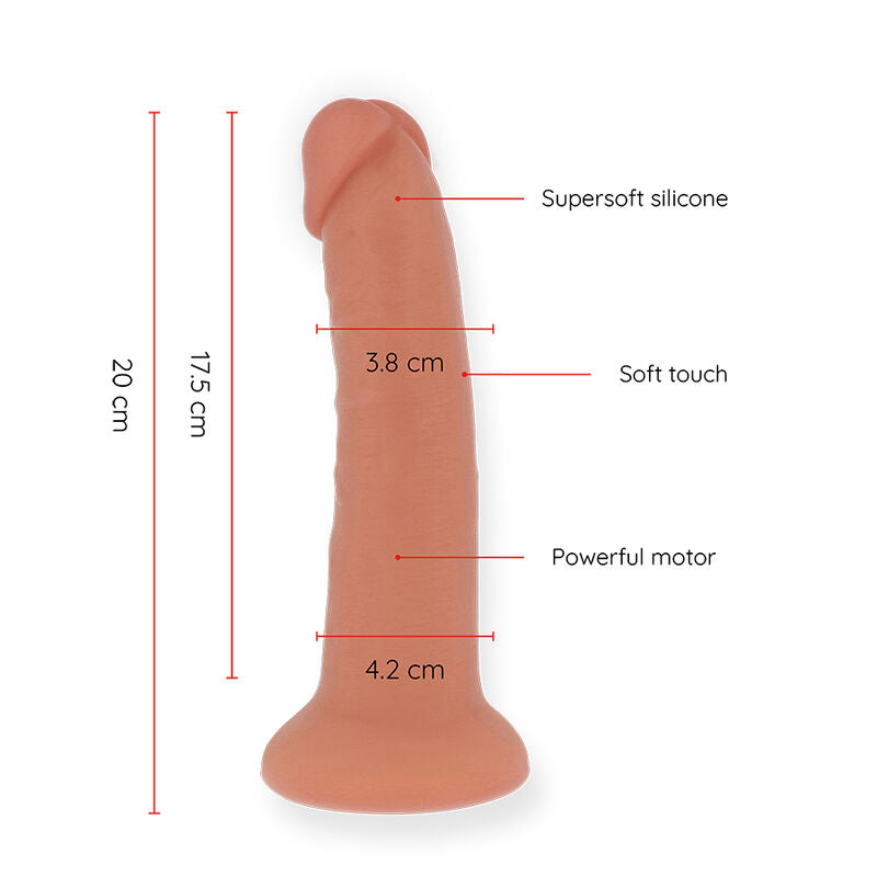 ONINDER - MEDIUM BOGOTÁ VIBRATOR DILDO 9 SPEEDS NATURAL 20 CM -O- 4.2 CM - FREE APP - NOCTURNA DESIRES