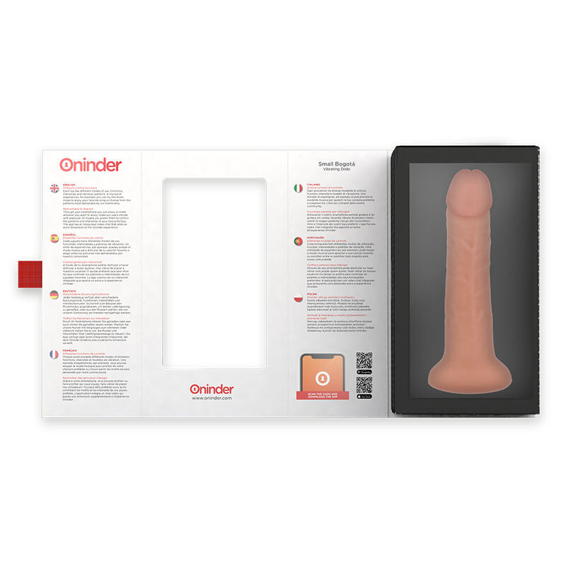 ONINDER - SMALL BOGOTÁ VIBRATOR DILDO 9 SPEEDS NATURAL 17.5 CM -O- 4 CM - FREE APP - NOCTURNA DESIRES