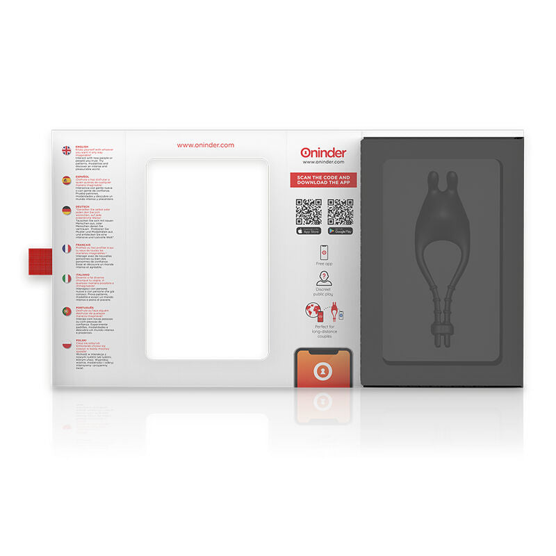 ONINDER - PAMPA RECHARGEABLE ADJUSTABLE VIBRATOR RING WITH CLITORIS STIMULATOR 10 SPEED - FREE APP - NOCTURNA DESIRES
