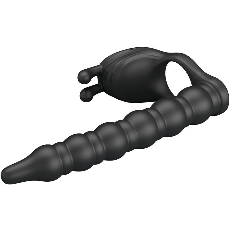 PRETTY LOVE - BLACKNEY PENIS RING WITH BLACK VIBRATOR PLUG - NOCTURNA DESIRES