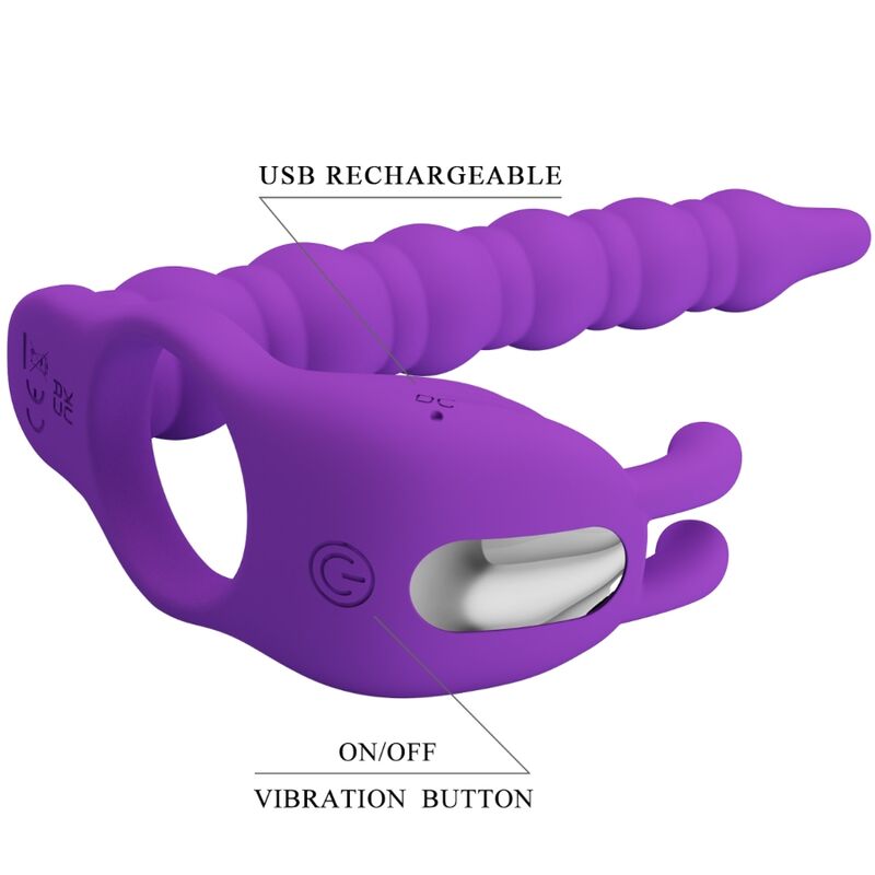 PRETTY LOVE - BLACKNEY PENIS RING WITH LILA VIBRATOR PLUG - NOCTURNA DESIRES