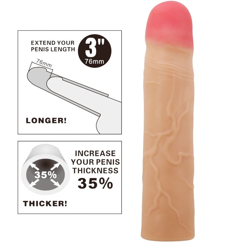PRETTY LOVE - KYLIAN PENIS EXTENDER COVER FLESH - NOCTURNA DESIRES
