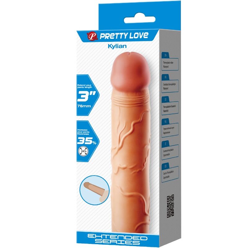 PRETTY LOVE - KYLIAN PENIS EXTENDER COVER FLESH - NOCTURNA DESIRES