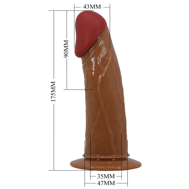 PRETTY LOVE - STARKS HARNESS BRIEFS MULTI-SPEED VIBRATION DILDO 17,5 CM LIGHT BROWN - NOCTURNA DESIRES