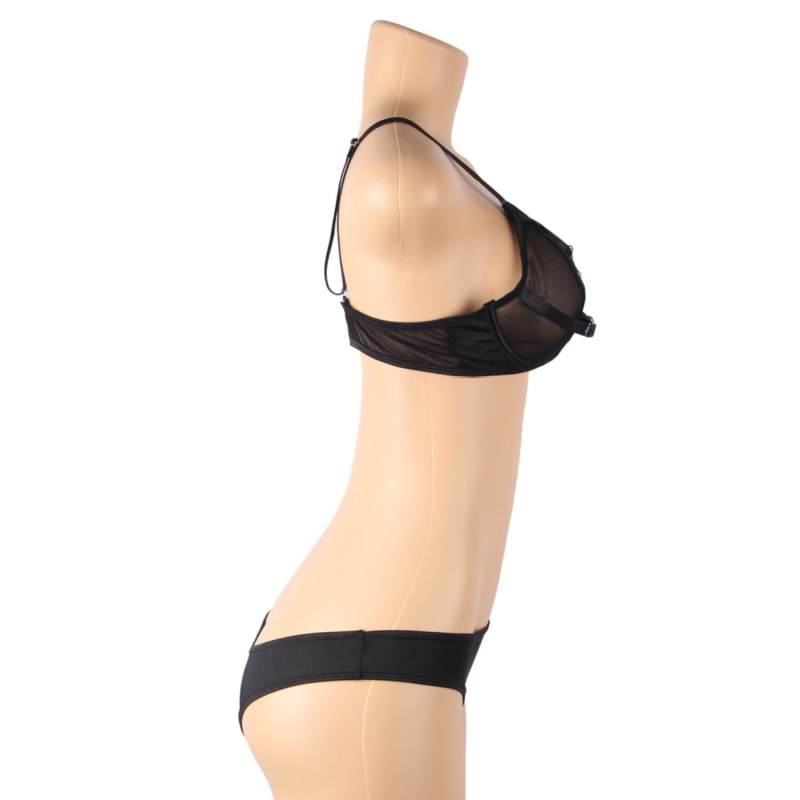 SUBBLIME - TWO PIECE SET OF TRANSPARENCY BRA AND S/M STRIPS - NOCTURNA DESIRES