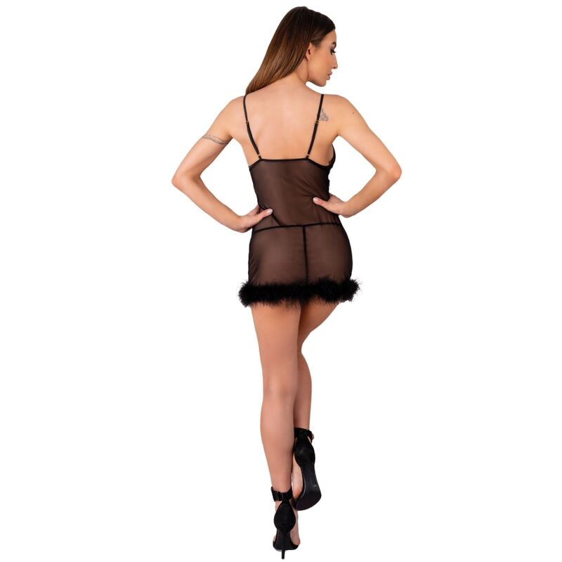 LIVCO CORSETTI FASHION - ZERUNAM SET BABYDOLL + BLACK THONG - NOCTURNA DESIRES