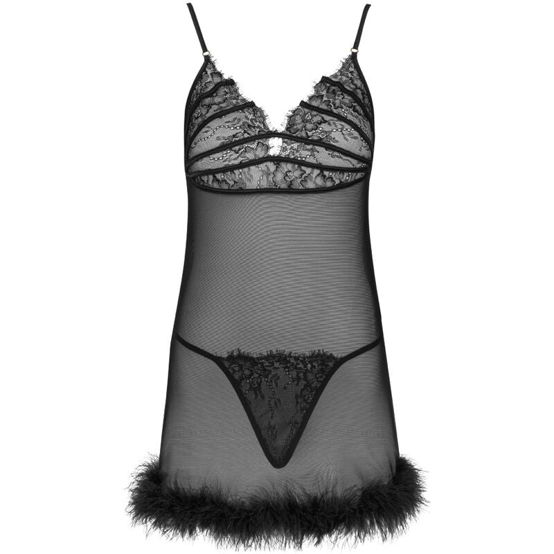 LIVCO CORSETTI FASHION - ZERUNAM SET BABYDOLL + BLACK THONG - NOCTURNA DESIRES