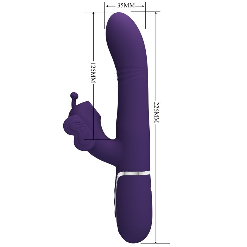 PRETTY LOVE - MULTIFUNCTION RABBIT VIBRATOR 4 IN 1 BUTTERFLY PURPLE - NOCTURNA DESIRES