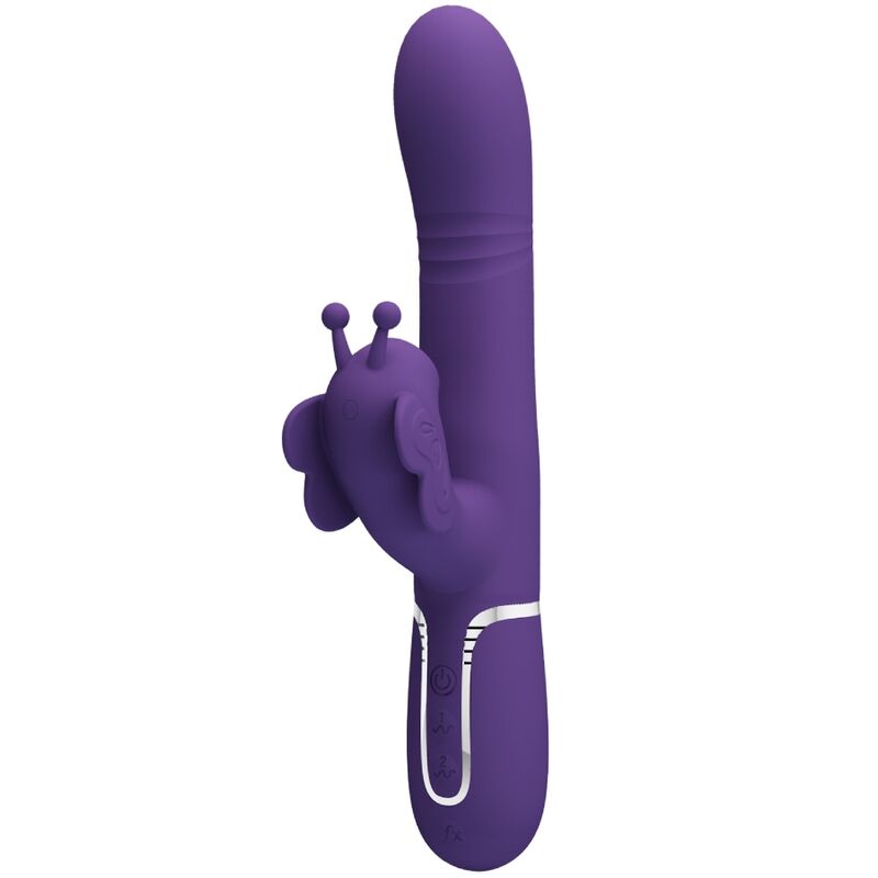PRETTY LOVE - MULTIFUNCTION RABBIT VIBRATOR 4 IN 1 BUTTERFLY PURPLE - NOCTURNA DESIRES