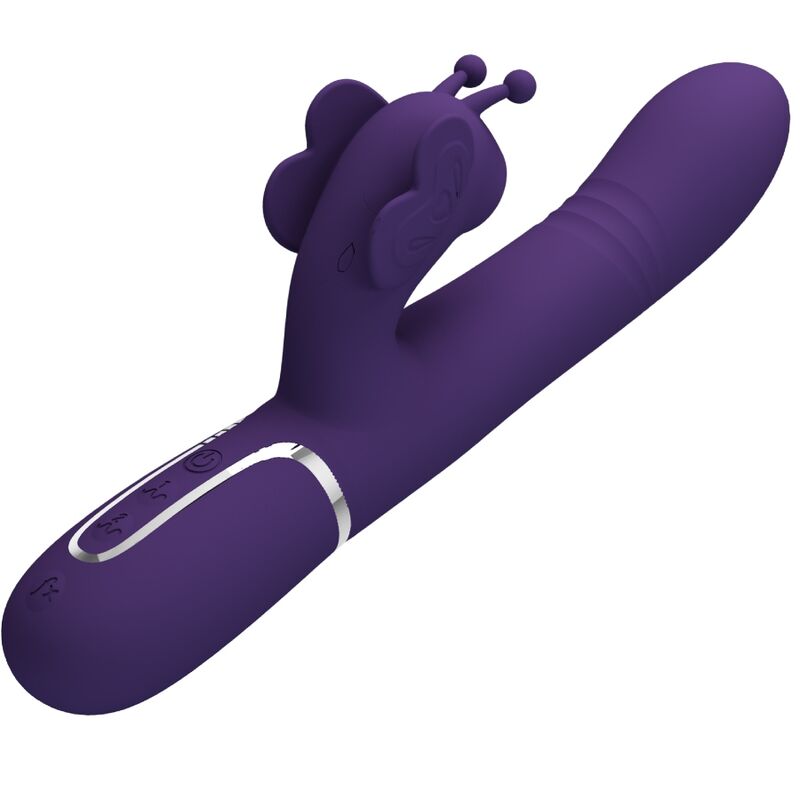 PRETTY LOVE - MULTIFUNCTION RABBIT VIBRATOR 4 IN 1 BUTTERFLY PURPLE - NOCTURNA DESIRES